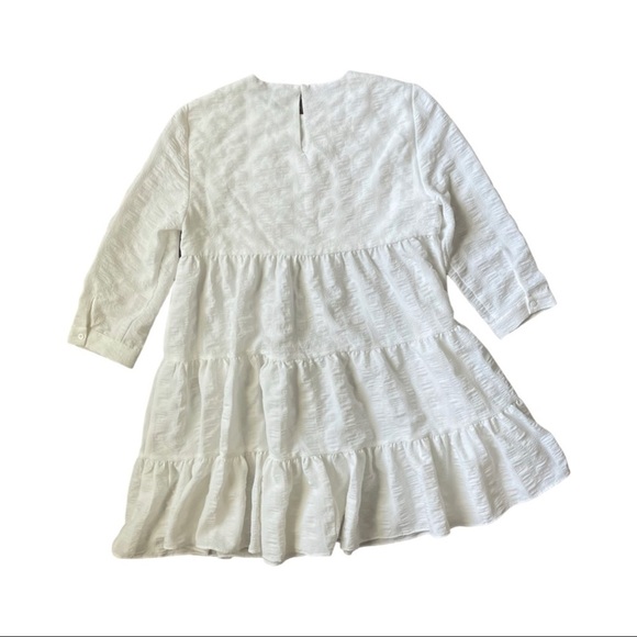 ZARA Tiered Textured White Mini Dress LIKE NEW!! - Picture 3 of 7